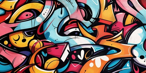 Vibrant Abstract Mural in Urban Setting created by ai