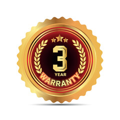 3 year warranty badge for packaging warranty sticker label