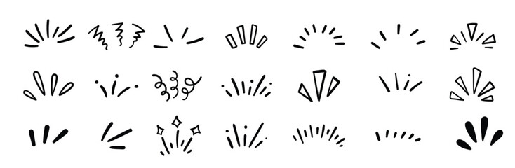 hand drawn cute curly lines expression cartoon movement © Wlance