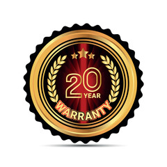 20 year warranty badge for packaging warranty sticker label