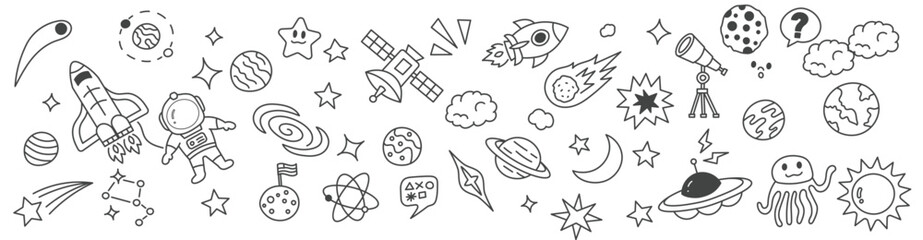 Space kawaii doodle.