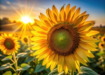 Obraz premium Sunflower Petals Unfolded Sunny Warmth