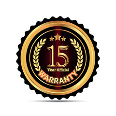 15 year warranty badge for packaging warranty sticker label