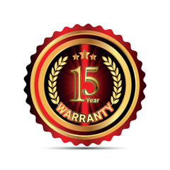 15 year warranty badge for packaging warranty sticker label