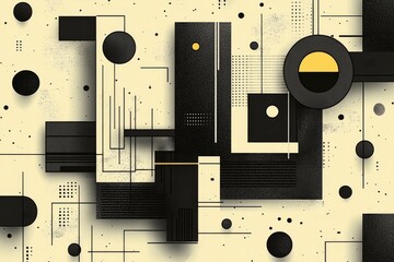 A pattern featuring modern geometric shapes in a minimalist style. Generative AI