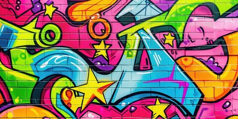 Fototapeta premium Vibrant Abstract Mural in Urban Setting created by ai