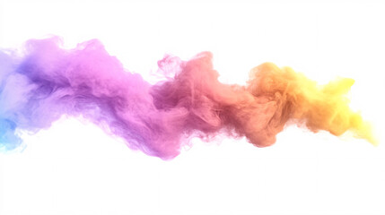 Abstract Colorful Smoke on White Background