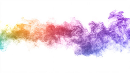 Abstract Rainbow Smoke on White Background