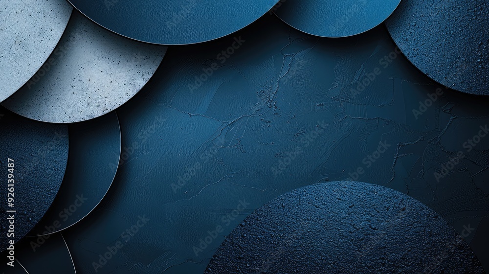 Aufkleber refined blue and black background with minimalist composition for design, banner template, white spa