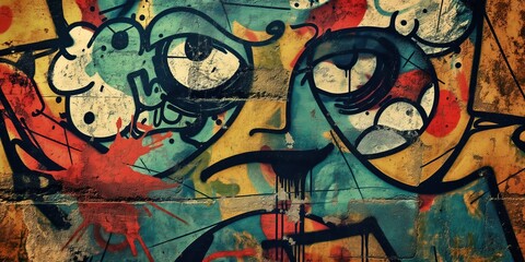 Vibrant Abstract Mural in Urban Setting created by ai