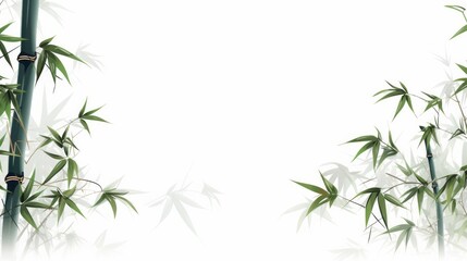 Bamboo plant isolated on a white background. Part of bamboo stems with leaves. Neural network ai generated art