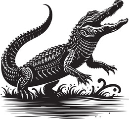 Obraz premium alligator vector design clipart flat style artwork
