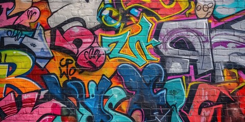 Fototapeta premium Vibrant Abstract Mural in Urban Setting created by ai