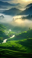 Nature landscape mountain sunlight.