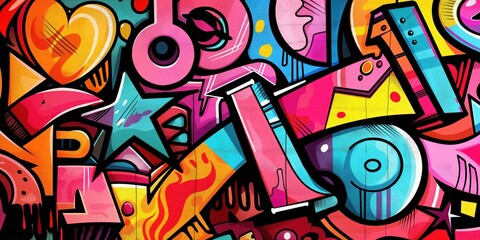 Vibrant Abstract Mural in Urban Setting created by ai