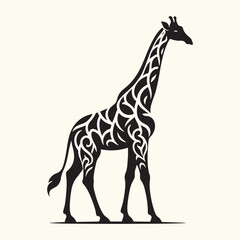 Fototapeta premium Animal giraffe silhouette vector illustration