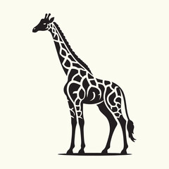 Naklejka premium Animal giraffe silhouette vector illustration