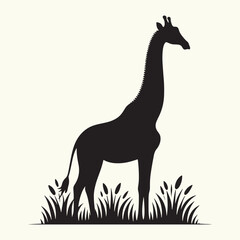 Animal giraffe silhouette vector illustration