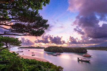 Kabira, Japan famous beautiful bay at dawn.