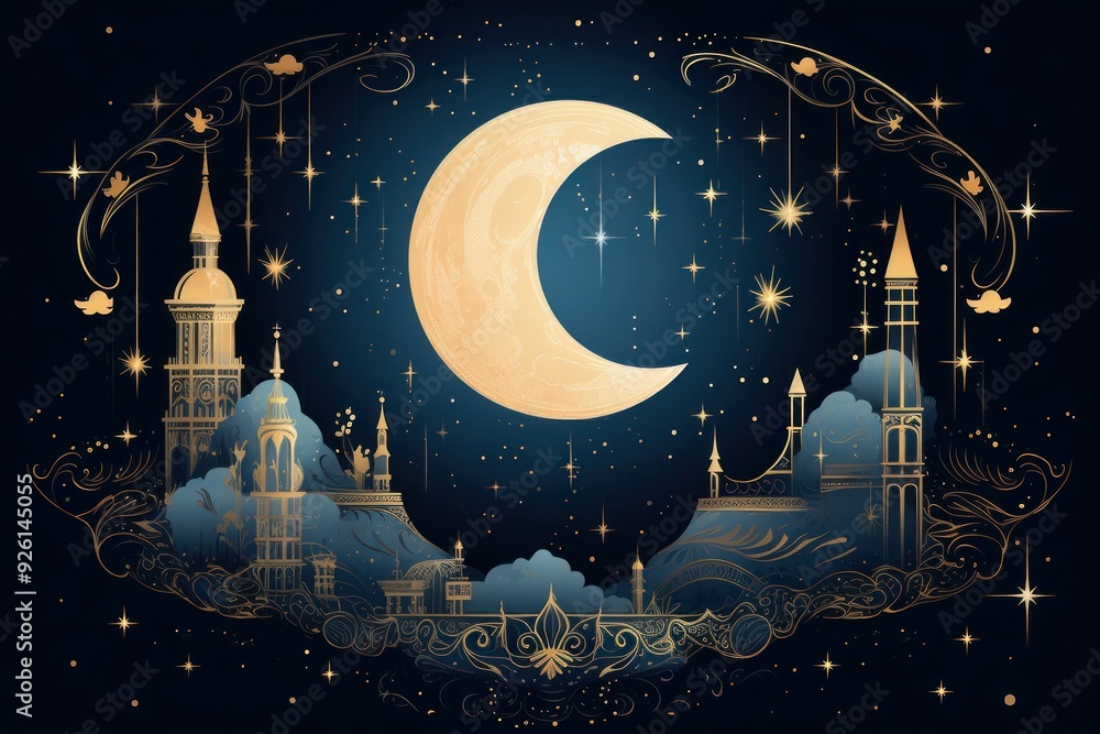 Wall mural celestial moon astronomy night.