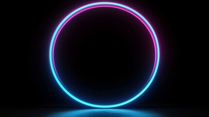 Obraz premium Stunning Glowing Neon Circle in Dark Background
