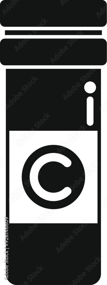 Poster simple black glyph icon showing a data storage unit protecting digital data with copyright