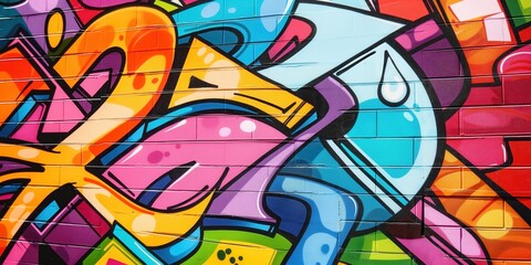 Vibrant Abstract Mural in Urban Setting created by ai