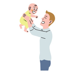 子育て_赤ちゃん_高い高い_男性
