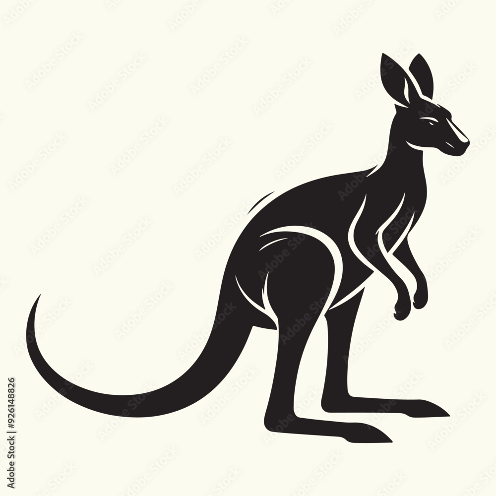 Sticker Kangaroo silhouette vector illustration design