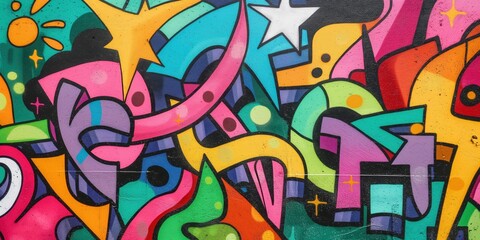 Fototapeta premium Vibrant Abstract Mural in Urban Setting created by ai