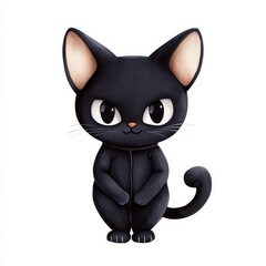 A black cat costume with a tail and ears on a solid white background, single object