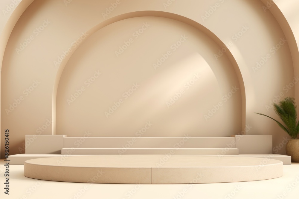 Poster minimal beige color pattern background architecture building absence.