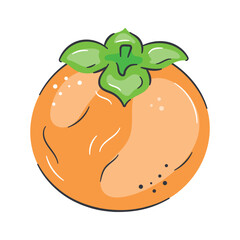Persimmon fruit icon in modern design style, ready to use vector