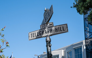 Telegraph hill street sign in San Francisco California