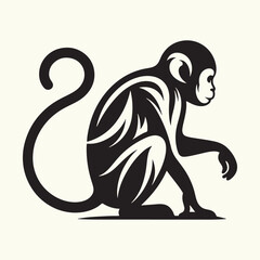 Obraz premium Monkey silhouette vector illustration design