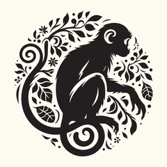 Monkey silhouette vector illustration design