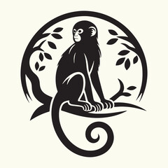 Monkey silhouette vector illustration design