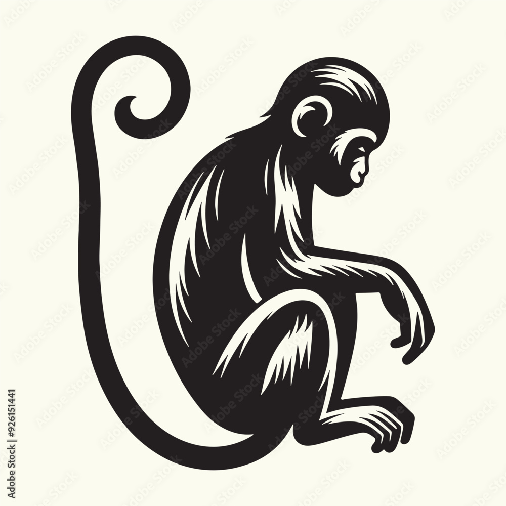 Poster Monkey silhouette vector illustration design