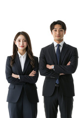 男女のビジネスマン, 腕組み, 透過背景