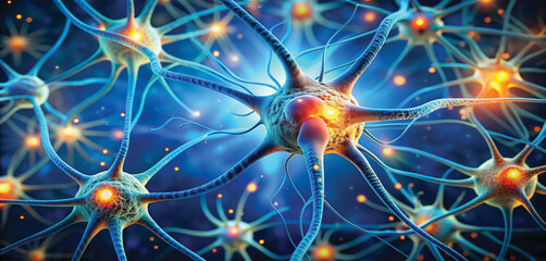 Neurons & Synapse Like structures depicting brain chemistry, generative AI