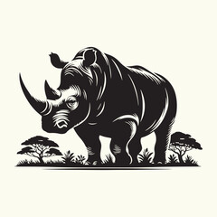 Rhinoceros silhouette vector illustration design