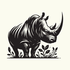 Rhinoceros silhouette vector illustration design