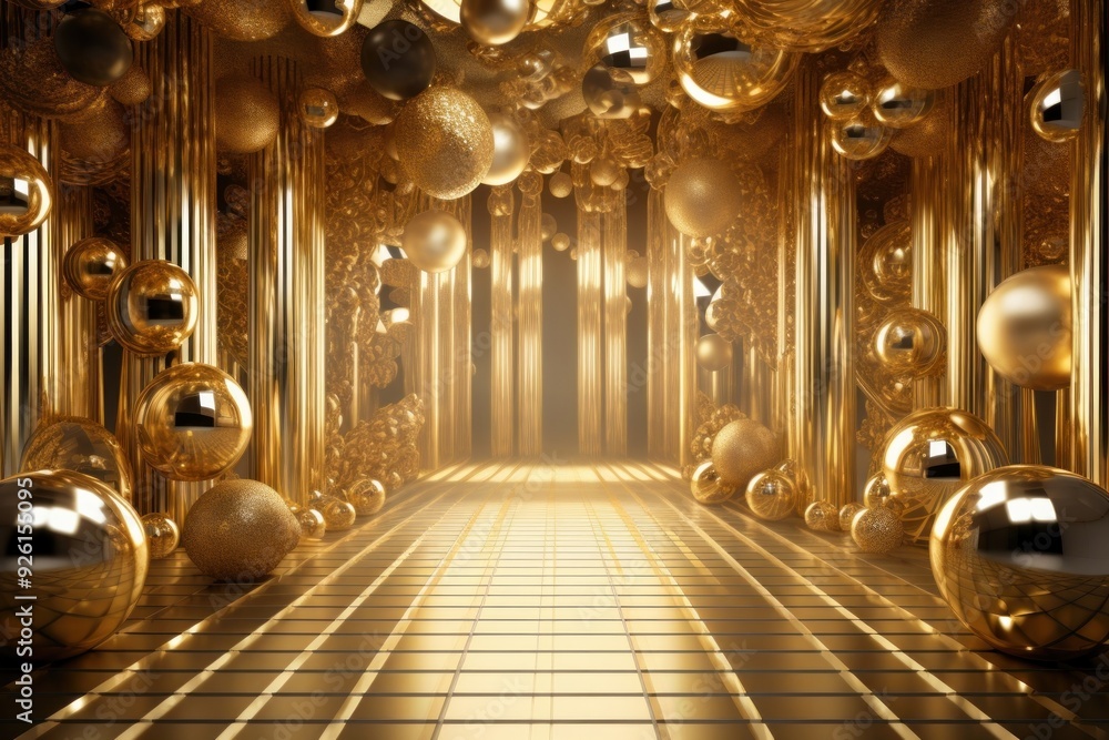 Sticker gold chrome backdrop backgrounds architecture illuminated.