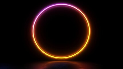 Futuristic Neon Circle with Radiant Color Effects