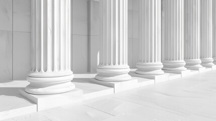 White Marble Columns in a Grand Hallway