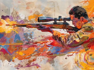 Precision in Motion: 50m Rifle Prone Shooting with Cultural Flair