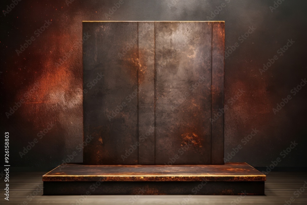 Wall mural Metal background furniture wood architecture.