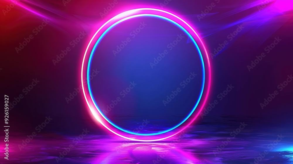 Canvas Prints a glowing neon circle against a dark background, creating a futuristic ambiance.