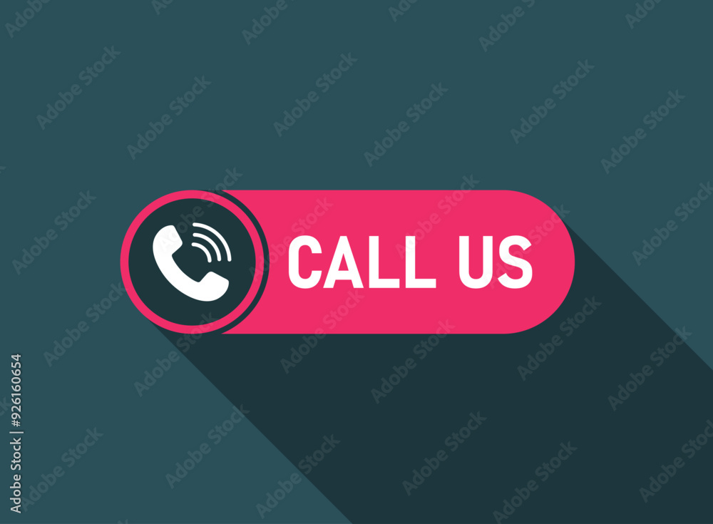 Aufkleber call us button icon in flat style. phone number place vector illustration on isolated background. te