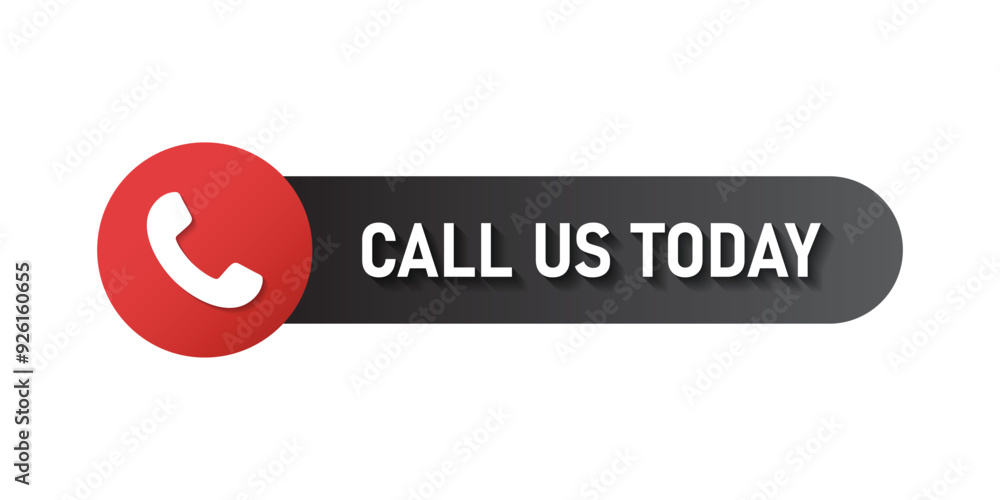 Poster call us button icon in flat style. phone number place vector illustration on isolated background. te